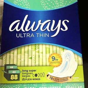 * Do Not Share! Always pads double pack, ultra thin, super long with flex wings.